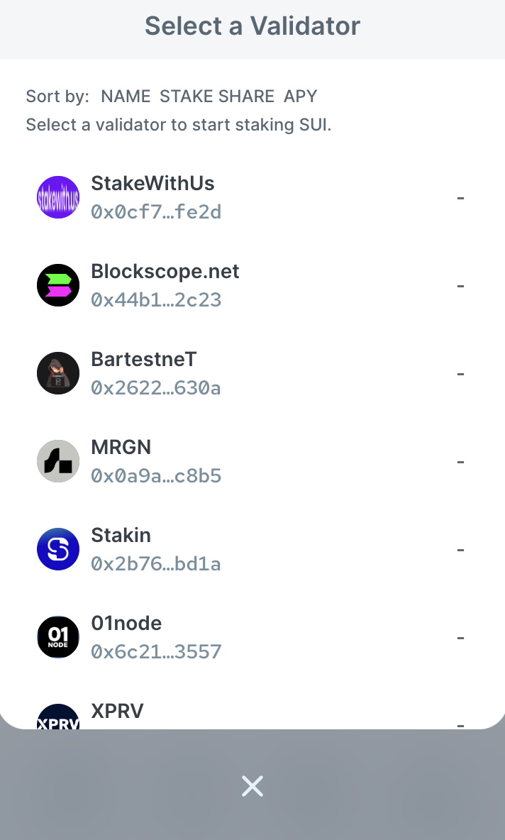 SuiWallet Staking