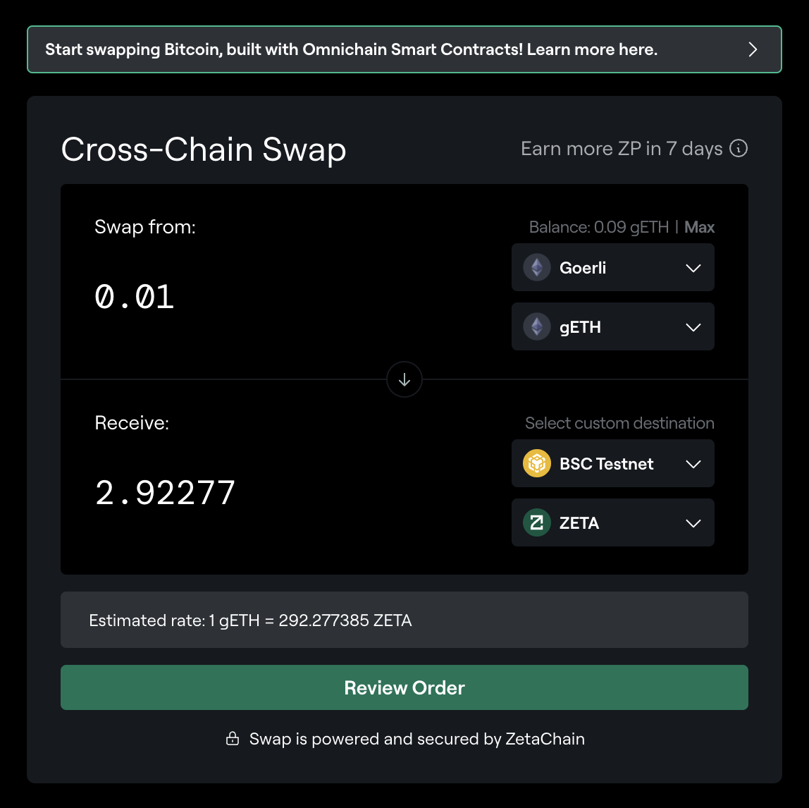 zetachain swap