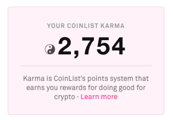 CoinList Karma