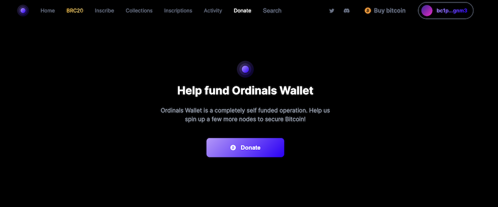 Ordinals Wallet Donate
