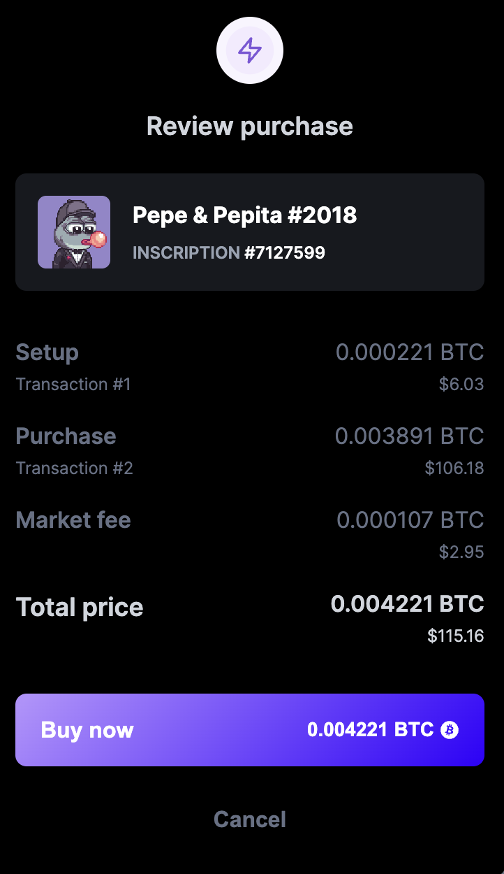 Ordinals Wallet NFT Buy