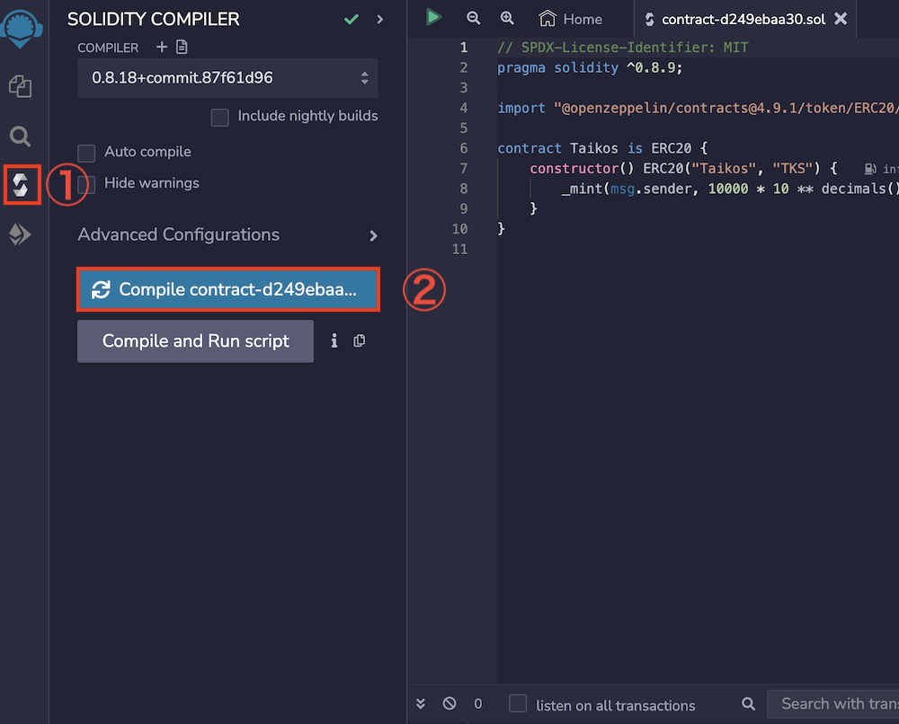 Taiko Deploy contract