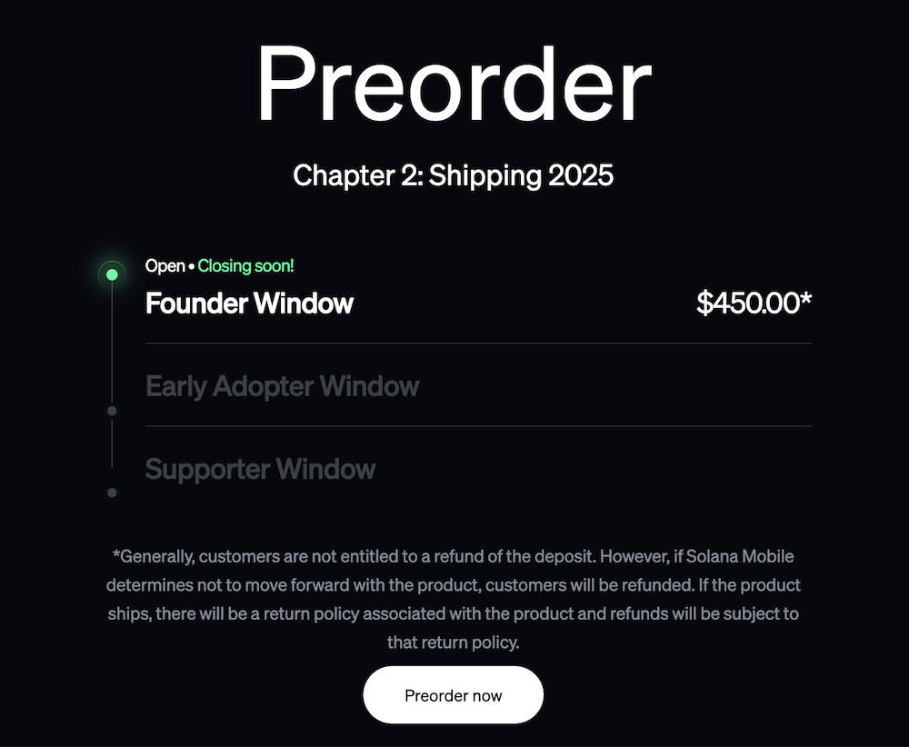 Solana Mobile Preorder