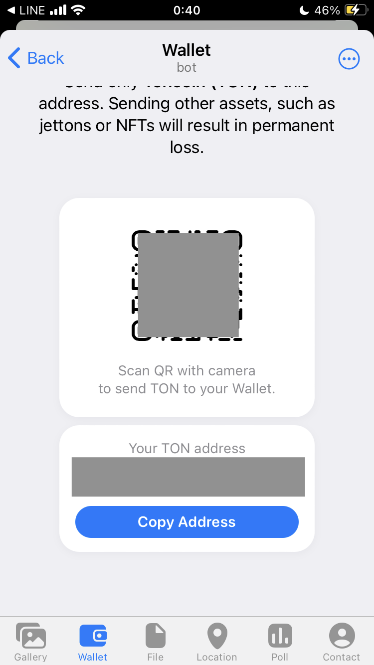 Telegram Wallet deposit