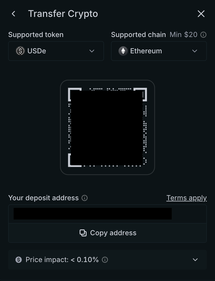 Ethereal USDe Deposit